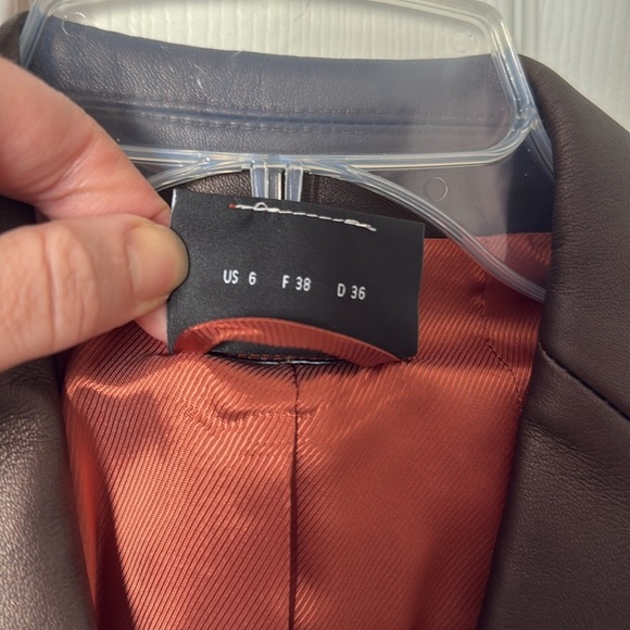 Akris Brown and bronze lamb skin Leather Blazer LIKE NEW sz 6 - Picture 5 of 5